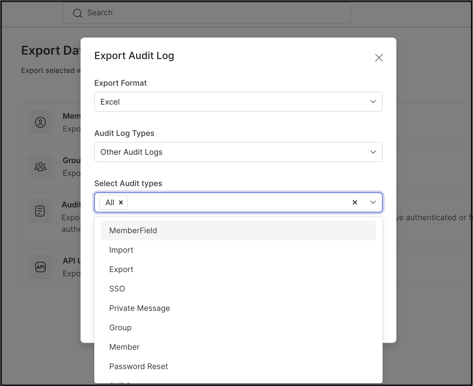 Workspace Audit Log Export
