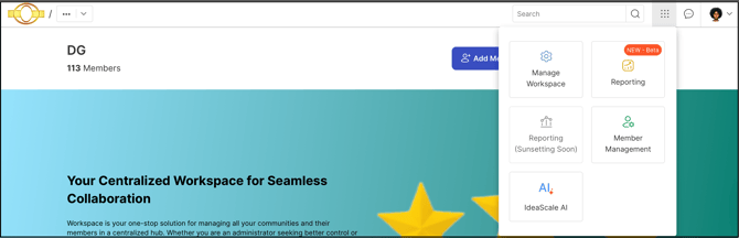 app menu admin
