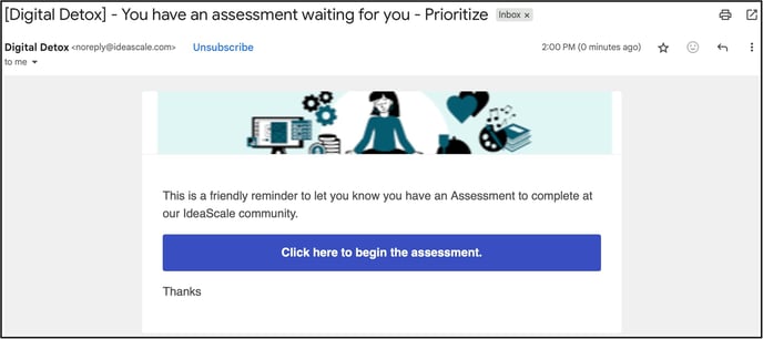 assessment reminder email copy
