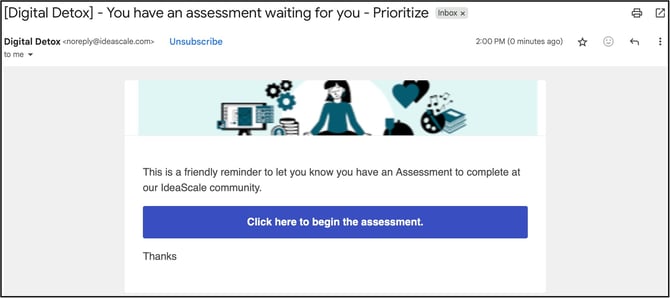 assessment reminder email copy