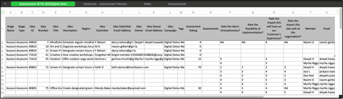 assessment with workflow name