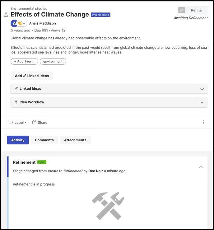 awaiting refinement copy