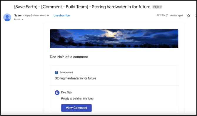 build comment email copy
