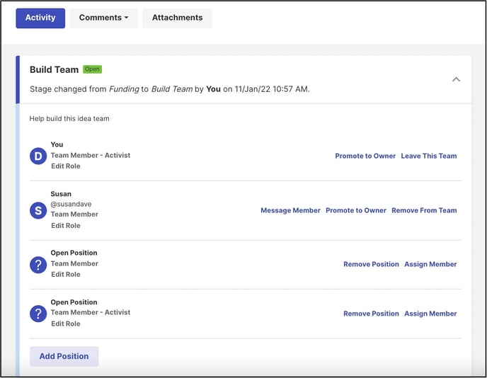 build team activity copy