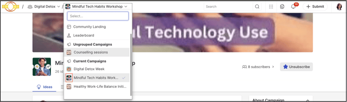 campaign dropdown logo