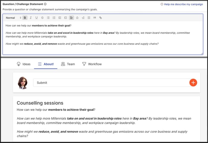challenge statement copy