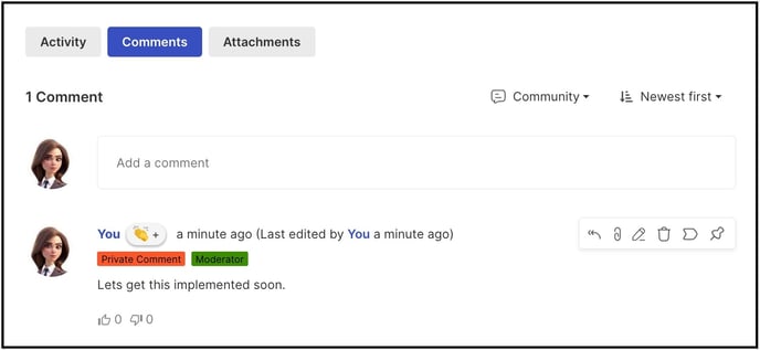 comment system label copy