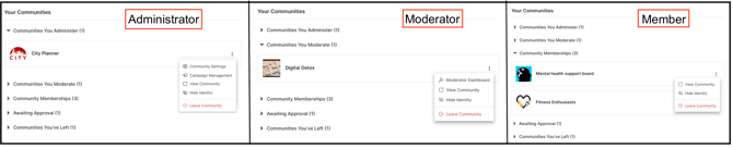 communities 3 dot options