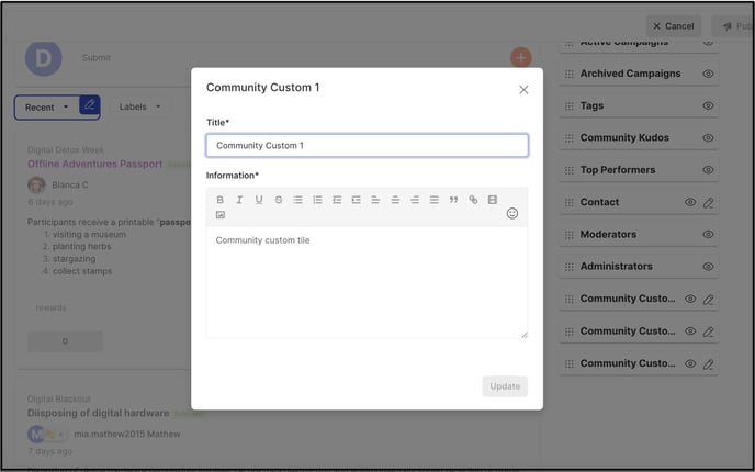 community custom widget copy