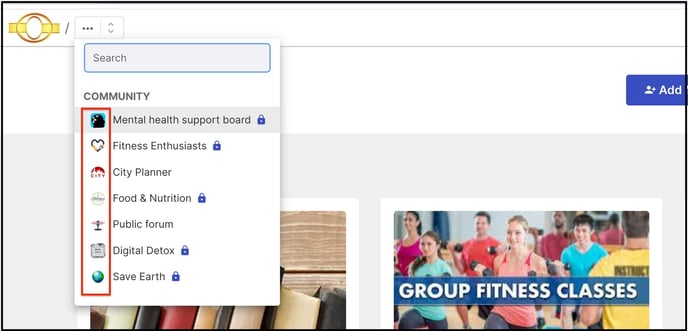 community dropdown copy