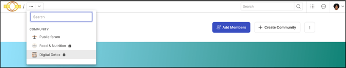 community dropdown