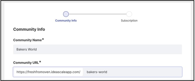 community name copy