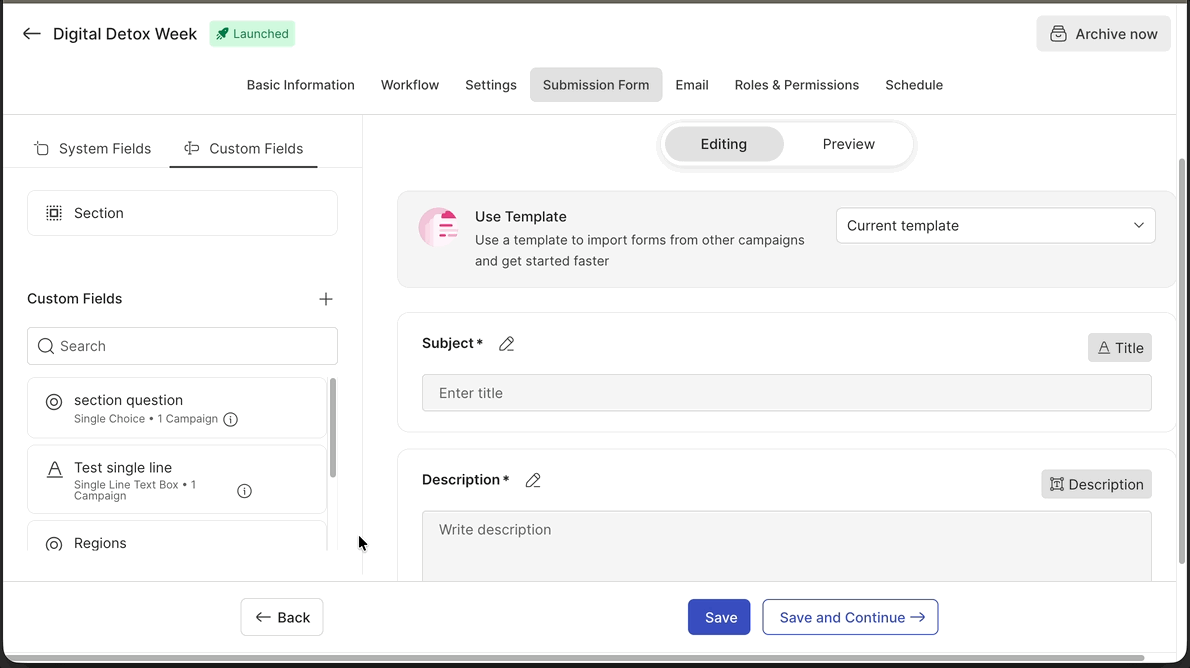 custom field dragdrop