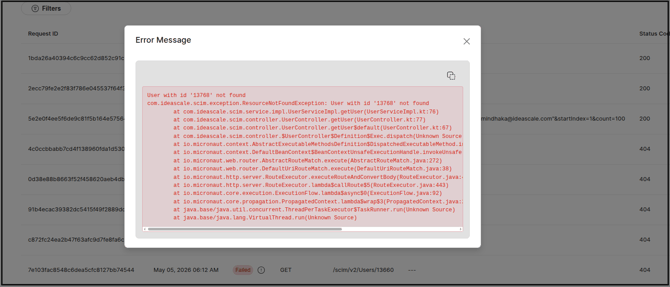 error message