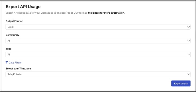 export api usage copy