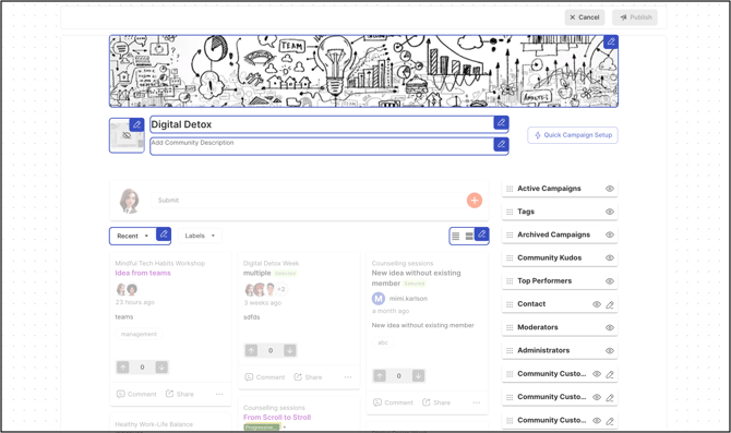 homepage edit mode