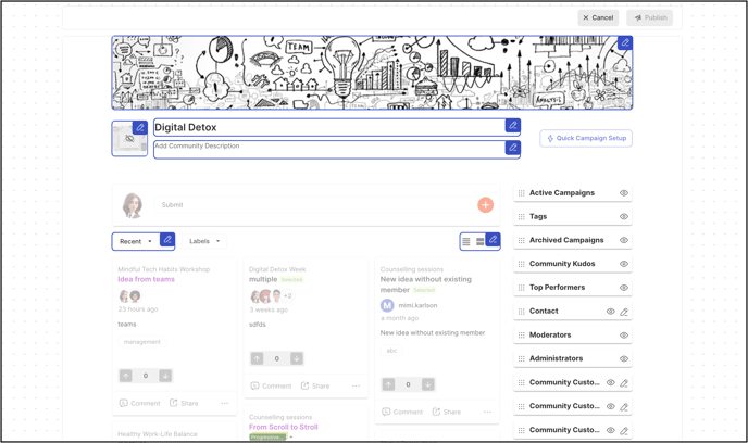 homepage edit mode