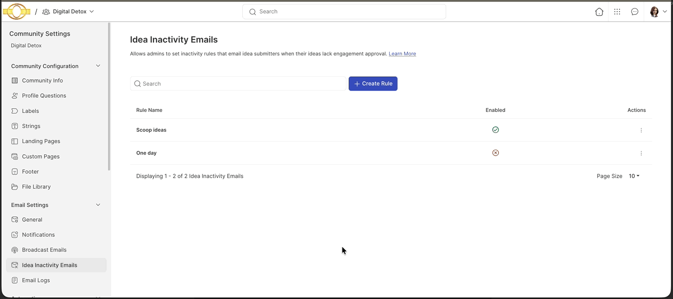inactivity rule  setup 1