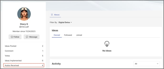 kudo on profile copy