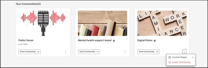 leave community copy