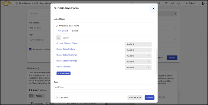 linked idea submission form