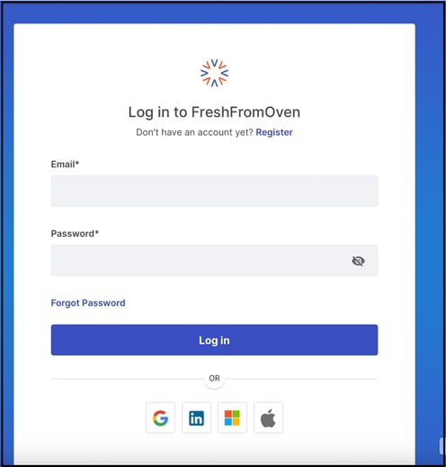 login page copy