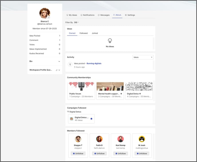 member follow profile copy