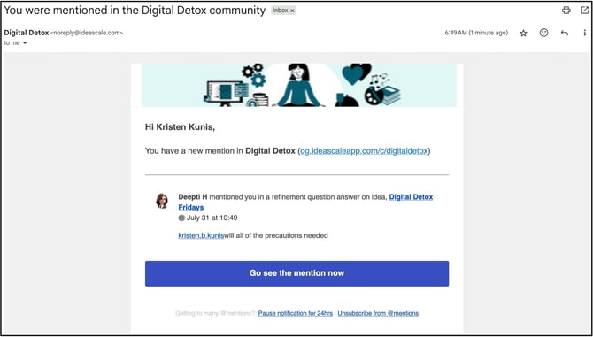 mention email copy