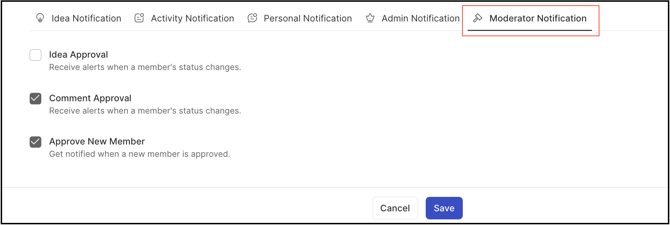 moderator notification