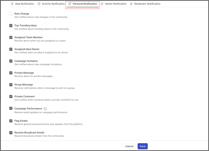 personal notification