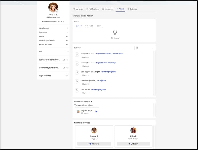 profile activity copy
