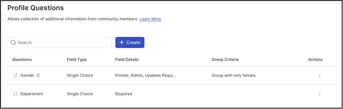 profile question copy