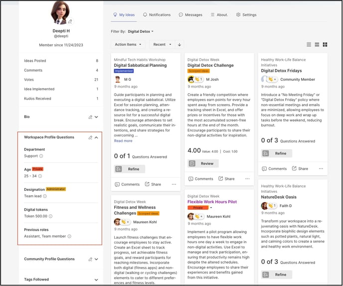profile sidebar copy