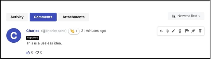 reported label copy