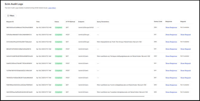 scim audit logs