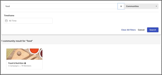 search communities copy