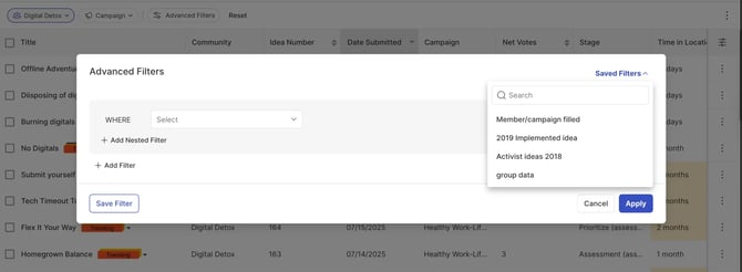 search filters