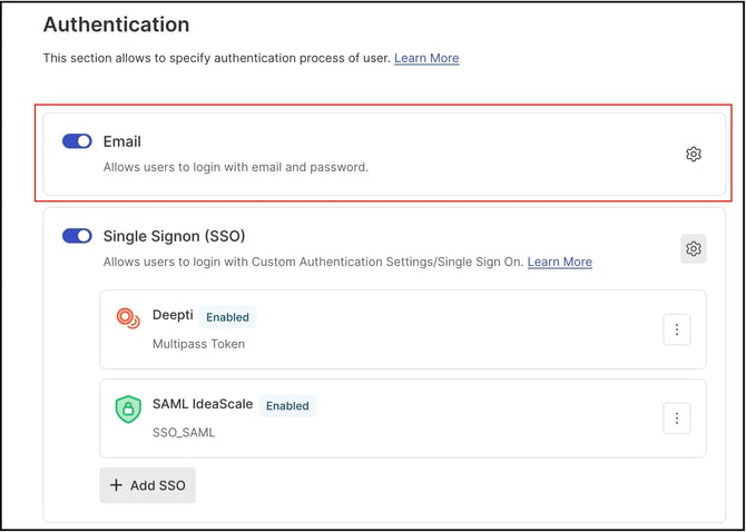 sso email setting copy